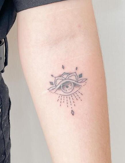 Modern Evil Eye Tattoo Design With Positive Energy