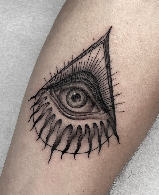 Realistic Evil Eye Tattoo Design On Hand