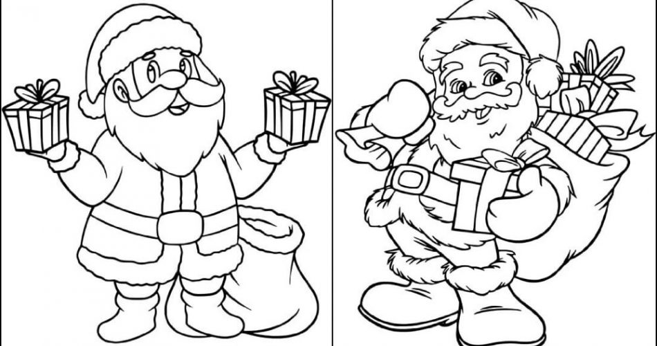 Santa Coloring Pages Artwork Sheets for Kids