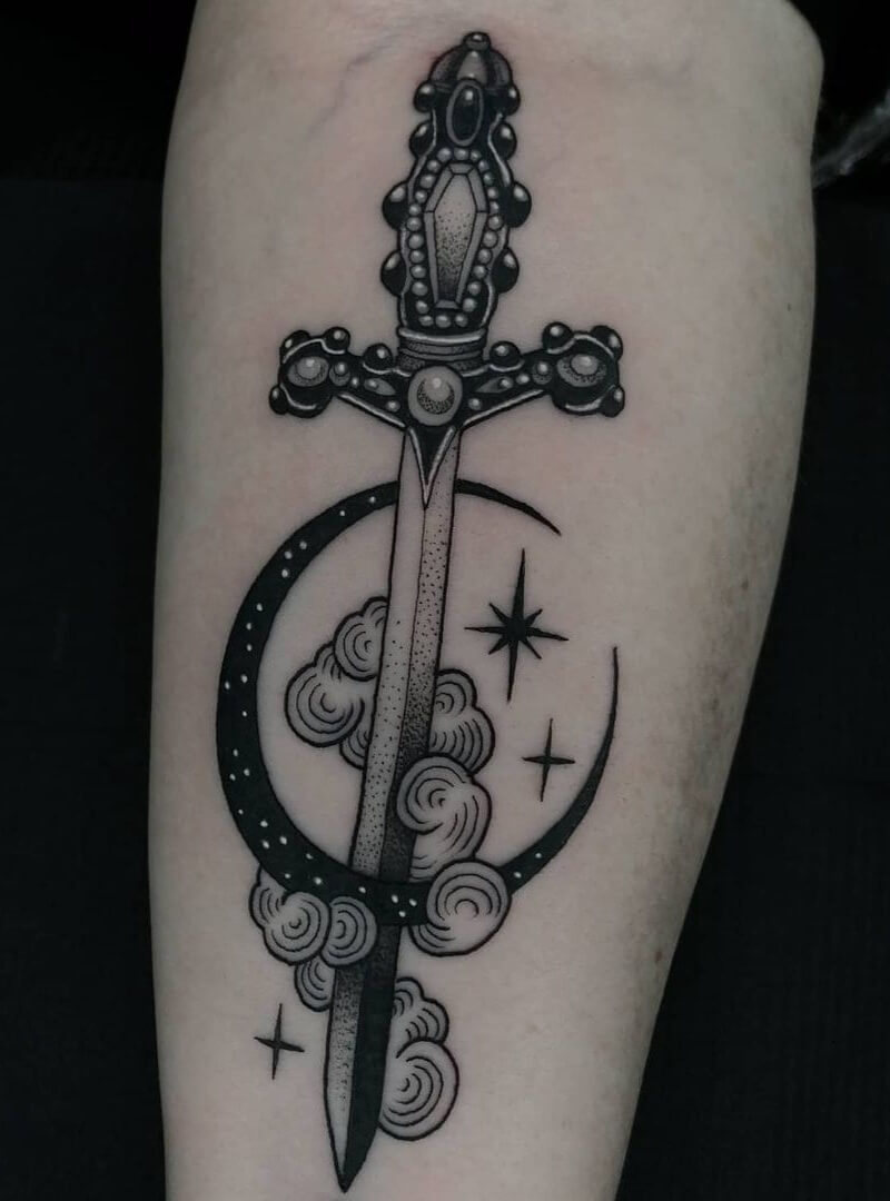 Traditional Viking Culture Sword Tattoo Design