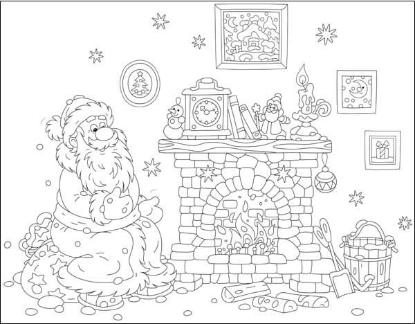 Wonderful Santa’s Workshop Coloring Page