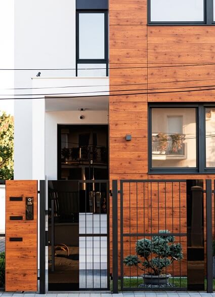 Wooden Tiles Elevation Design For Home