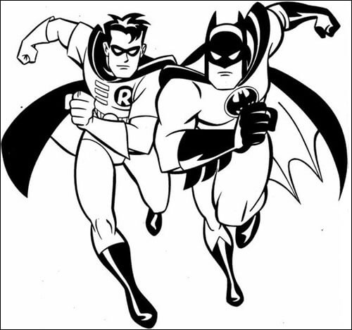 Batman and Robin  - Coloring Pages For Kids
