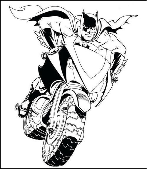 Batman Bike - Coloring Pages For Kids