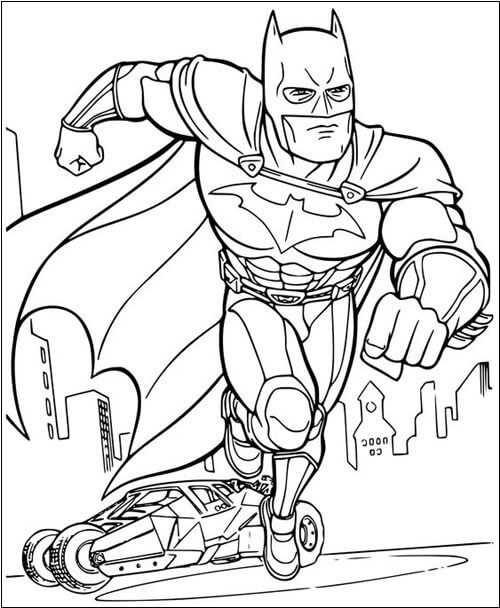 Batman Car - Coloring Pages For Kids