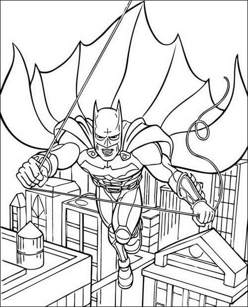 Flying Batman - Coloring Pages For Kids