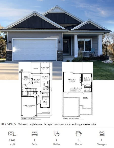 Small Ranch-type House Layout Design For Small Families