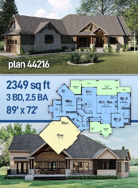 Traditional Rusty Ranch Style Home Plan - Rustic Charm & Modern Comfort for Country Living Traditional Rusty Ranch Style Home Plan