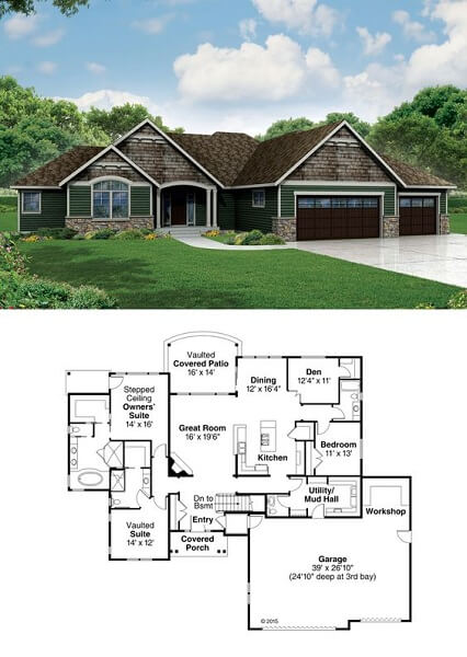 Very Huge Sprawling Ranch-type House Plan